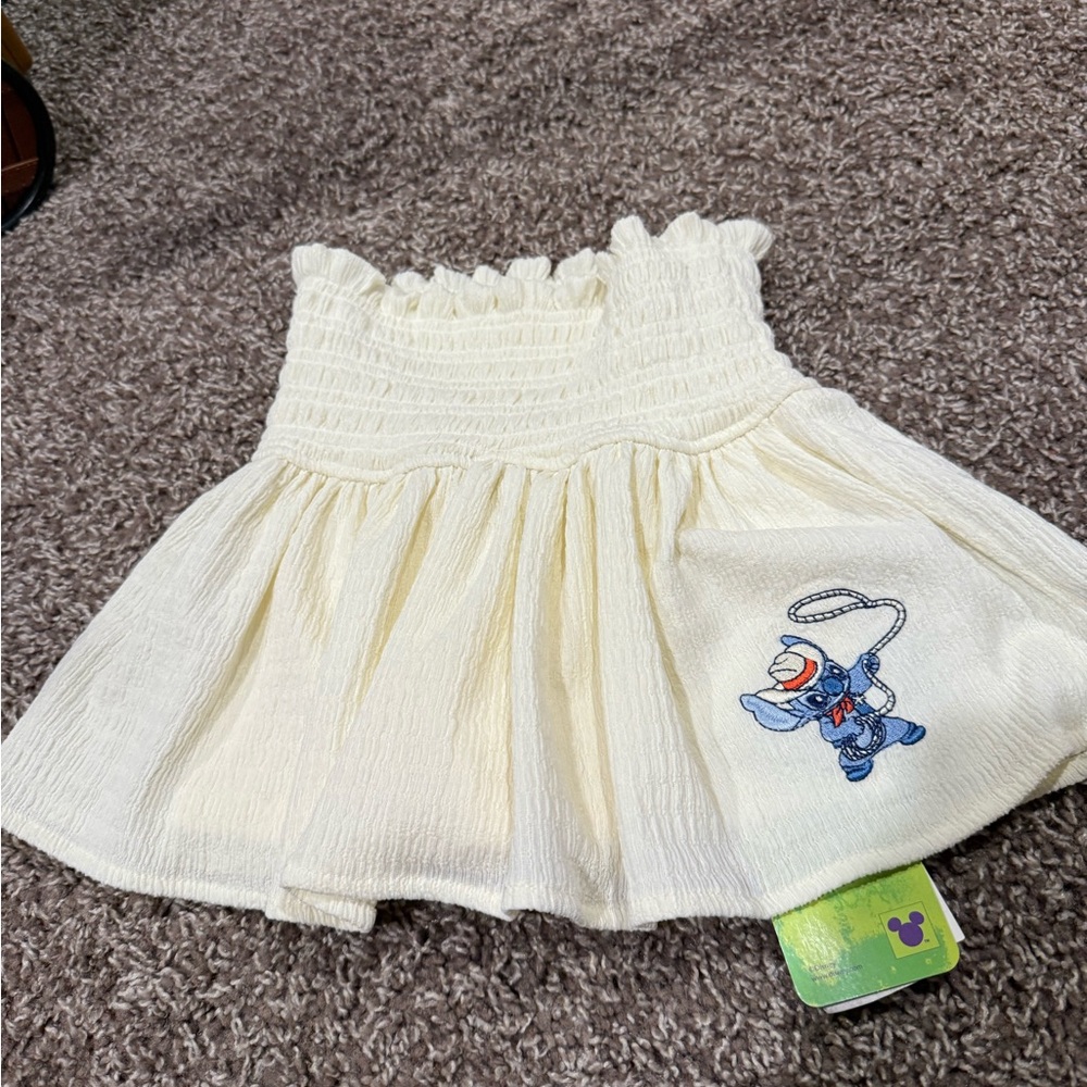 🥬Kids Cream Skirt with rodeo stitch